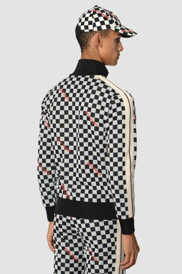 Palm Angels Jacquard Damier Classic Track Jacket in Black for Men