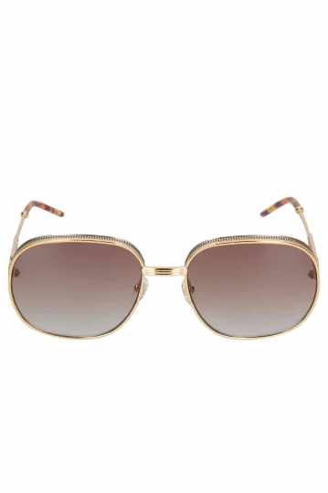 CASABLANCA Square Metal Sunglasses Gold/Brown